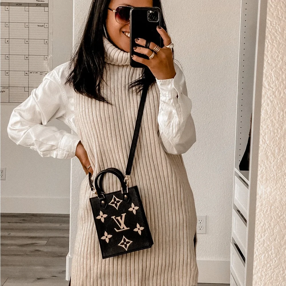 Louis Vuitton Petit Sac Plat in Black/Beige Monogram Empreinte Leather - Picture 7 of 9